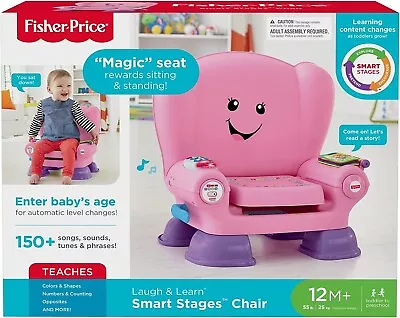 Buy Fisher-Price Smart Stages Chair, Pink, 150+ Songs, Sounds & Phrases New Toy 12m+ • 57.99£