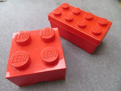 Buy Lego 4 Stud Storage Brick Box & 8 Stud Storage Box (both Red) • 30£
