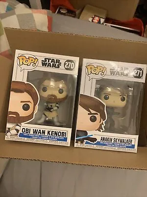Buy Star Wars Clone Wars Funko Pop Bundle Obi Wan 270 And Anakin Skywalker 271 • 35£