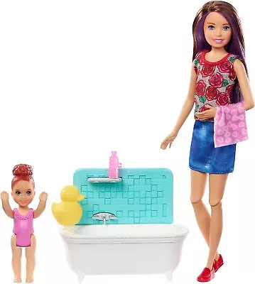 Buy Barbie FXH05 Babysitters Inc Playset With Bathtub, Babysitting Skipper Small...  • 39.99£
