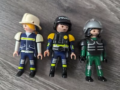 Buy Playmobil Figures Bundle Police Fire  • 3£