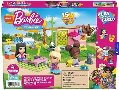 Buy Mega Construx Barbie Animal Grooming Station Playset [Ages 4+] **BRAND NEW** • 4.99£