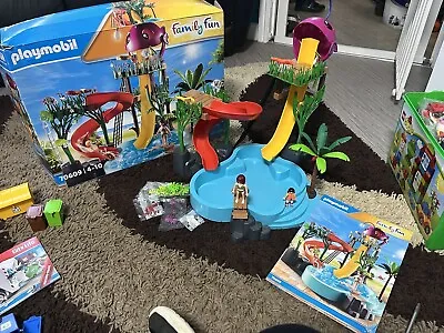 Buy Playmobil Set 70609 Family Fun Aqua Park Water Park With Slides • 38£