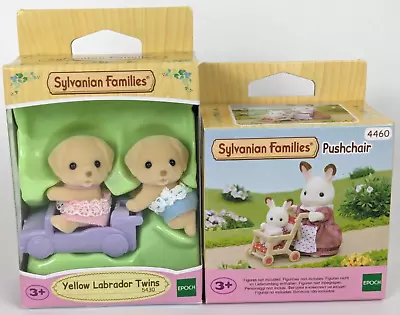 Buy Sylvanian Families - Yellow Labrador Twins + Pushchair Bundle 4460 5430 • 18.96£