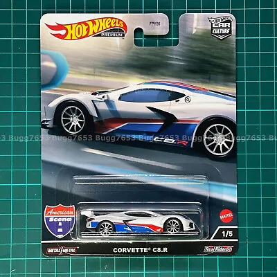 Buy Hot Wheels Premium 2021｜American Scene Corvette C8 R White Blue Quick Boxed • 12.99£