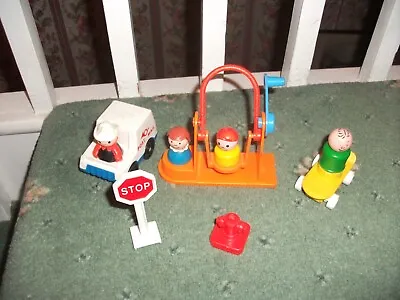 Buy Unusual Rare! Fisher Price Vintage Swing Scooter & Post Van With Early Fp People • 15.98£