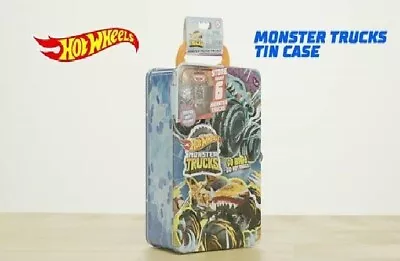Buy Hot Wheels Monster Trucks Tin Storage Carry Case For 6 Monster Trucks • 19.99£