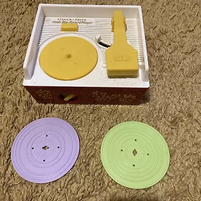 Buy Fisher Price Retro Music Box Record Player Toy  W/ 2 Song Discs Mattel 2014 • 12.99£