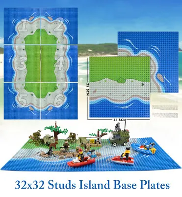 Buy Base Plate City Creek River Beach Grass Corner Island For LEGO Board 32X32 Studs • 7.79£