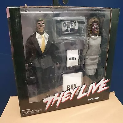 Buy Neca They Live 1988 Alien 8  Clothed Action Figure 2 Pack Retro Mego Official • 14.50£