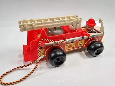 Buy Vintage Fisher Price 720 Childs Toy Pull Along Fire Engine Truck Vehicle & Bell  • 9.99£