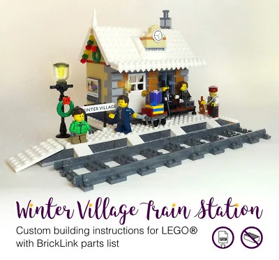 Buy Lego Winter Village Train Station •PDF INSTRUCTIONS ONLY• Fits 10254 Christmas • 3.99£