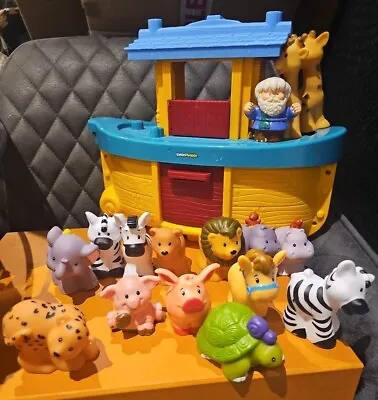 Buy Fisher Price Little People Noah's Ark Boat And Animals Set Lot Of Figures Bundle • 24.99£