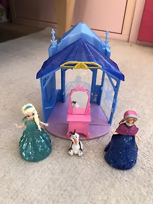 Buy Magiclip Glitter Glider Disney Frozen Elsa & Anna Doll Set Castle & Olaf Mattel • 20£