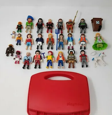 Buy 25 Playmobil Figures Accs & Case Bundle - Knights Pirate Princess Unicorn Baby • 16.95£