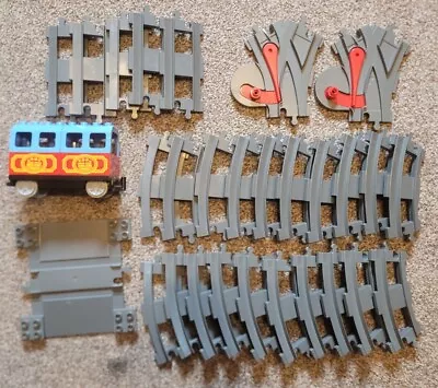 Buy Lego Duplo Intelli Train + Train Track Grey, Straights Curves Splitter Railway  • 35£
