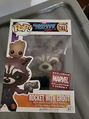 Buy Marvel Rocket With Groot Collectors Edition 211 Funko Pop • 26£