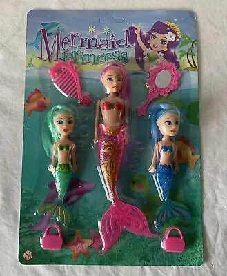 Buy  7 Piece Princess Mermaid Dolls Toys Accessories Girls Kids Bath Play Time #6 • 3.95£