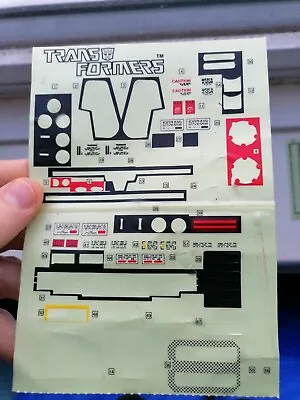 Buy  BANDAI  G1 JETFIRE TRANSFORMERS 1984 Used Sticker Sheets With Unused Decals  • 48£