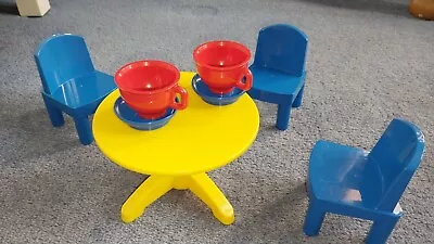 Buy Educational Lego Duplo Table And Chairs  Table 13cm Chairs 9cm Cups Saucers • 15£
