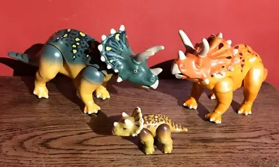 Buy Playmobil Dinosaur Bundle - 2 Adult Triceratops & Baby Geobra • 15.99£