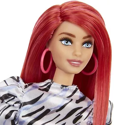 Buy NRFB BARBIE Fashionistas Doll #168 Red Hair Zebra Dress GRB56 • 16.35£