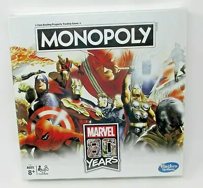 Buy Monopoly Marvel 80 Years Board Game Hasbro Ages 8+ Epic Comic Catalog Properties • 25.45£