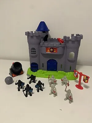 Buy Vintage Fisher Price Great Adventures Castle With Knights Figures Boulder Canon • 49.99£