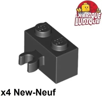 Buy LEGO 4x Brick Brick Modified 2x2 Vertical O Clip Crochet Black/Black 30237b NEW • 1.11£