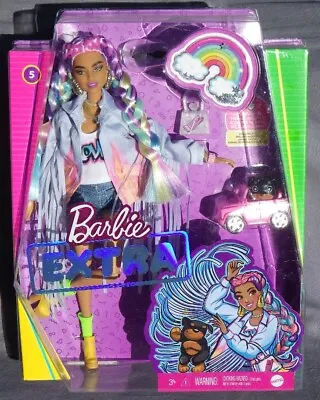 Buy 2020 Barbie AA EXTRA LOVE In Long Fringe Denim Jacket & Puppy #5 Mattel GNR29 • 51.48£