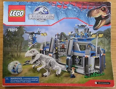 Buy Lego Jurassic World Indominus Rex Breakout 75919 INSTRUCTION MANUAL ONLY • 9.65£