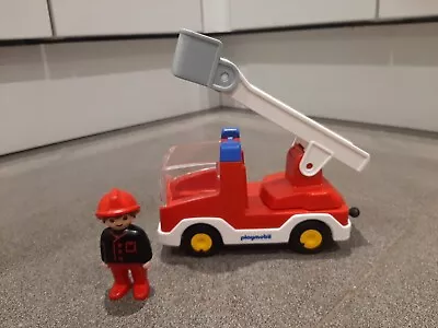Buy Playmobil 123 Fire Engine With Turntable Ladder + Fireman Figure • 10£