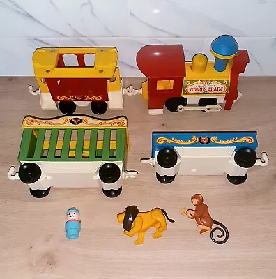 Buy FISHER PRICE - Circus Train With Carriages, Lion & Monkey (1970's) • 14.99£