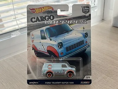 Buy Hot Wheels Premium Real Riders Car Culture Cargo Carriers Gulf Ford Transit Van • 25£