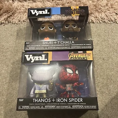 Buy Funko VYNL Marvel Bundle Avengers Black Panther Thanos Iron Spider Shuri New • 20£