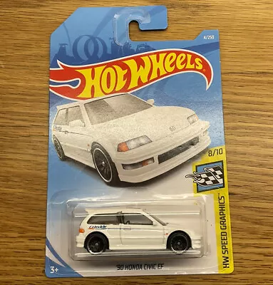 Buy 1990 Hot Wheels Honda Civic EF White HW Speed Graphics • 11.99£