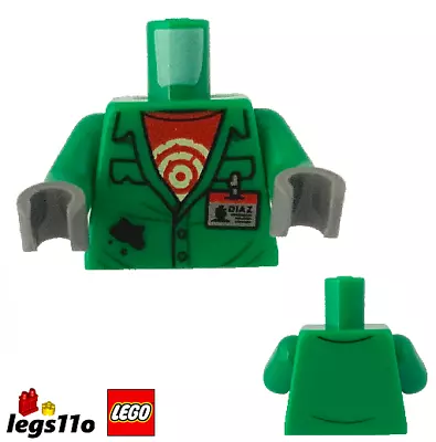 Buy LEGO Minifigure Torso Body - Green Overalls / Work Shirt With Name Tag NEW • 2.79£