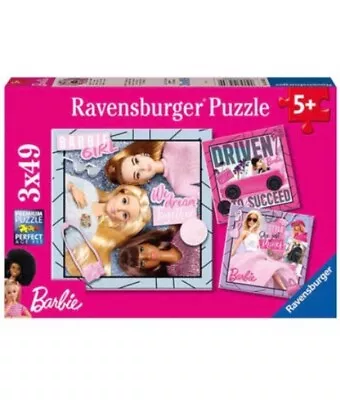 Buy NEW BARBIE RAVENSBURGER 3 X 49 JIGSAW PUZZLES BRAND NEW TOYS TOY GIFT FREE POST • 9.99£