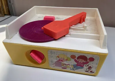 Buy Fisher Price Music Box Record Player, Working With 5 Records Wind-up, Vintage • 30£
