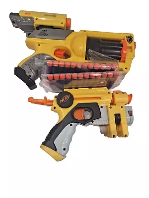 Buy Nerf N Strike Bundle Yellow Spring Powered Nerf Guns With Flashlight Attachment  • 14.99£