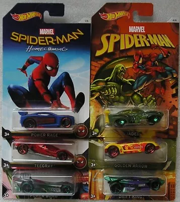 Buy Hot Wheels Spiderman Home Coming Selection New & Carded Marvel Hotwheels • 3.95£