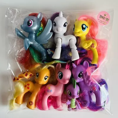 Buy My Little Pony MLP G4 Mane 6 Six Rarity Rainbow Twilight Pinkie Apple Fluttershy • 24.99£