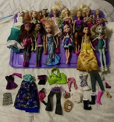 Buy Lot Of Barbie Monster Dolls High Frozen Bratz Even After High + Clothing Shoes  • 93.22£