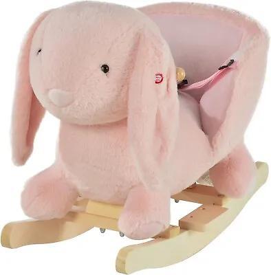 Buy Pink Rabbit Toddler Rocking Plush Ride On Bunny Toy Rocker Seat Sounds Handles • 68.90£
