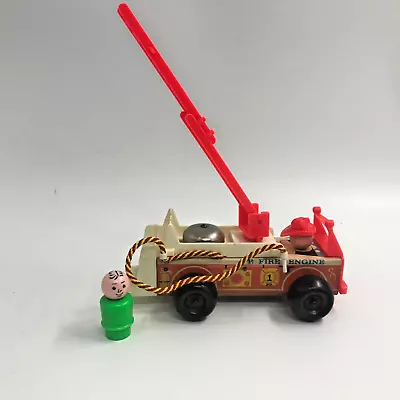 Buy Vintage Fisher Price Little People Fire Engine & Figure 1968 • 7.99£