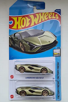 Buy Hot Wheels Lamborghini Sian FKP 37 Green Factory Fresh 1/10 85/250 • 7£