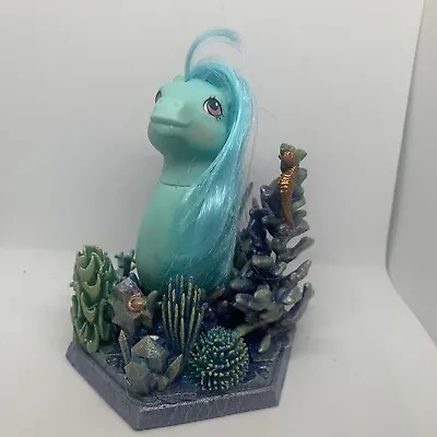 Buy My Little Pony G1 Sea Pony Pearly Beachcomber With Custom Stand • 30£