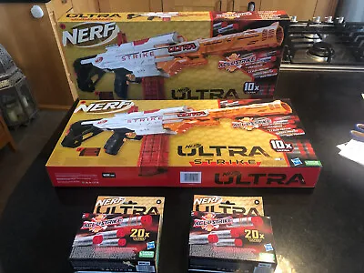 Buy 2 Pair Nerf Dart Blaster Ultra Strike Motorised Accustrike Guns + EXTRA 40 DARTS • 69.99£