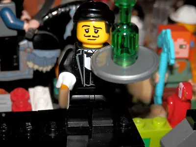 Buy Lego Minifigures - Series 9 - Waiter Alt. Bottle/Tray- Lego Mini Figure /base • 7.75£