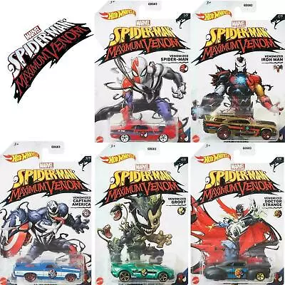 Buy Official Mattel Hot Wheels Spiderman Maximum Venom 5 Character Cars COMPLETE SET • 19.99£